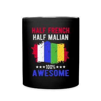 Half French Half Malian - Full Colour Mug - black - Front