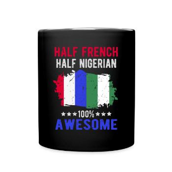 Half French Half Nigerian - Full Colour Mug - black - Front
