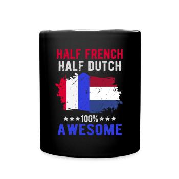 Half French Half Dutch - Full Colour Mug - black - Front