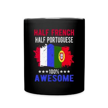 Half French Half Portuguese - Full Colour Mug - black - Front