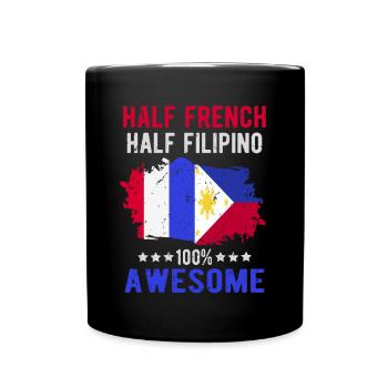 Half French Half Filipino - Full Colour Mug - black - Front