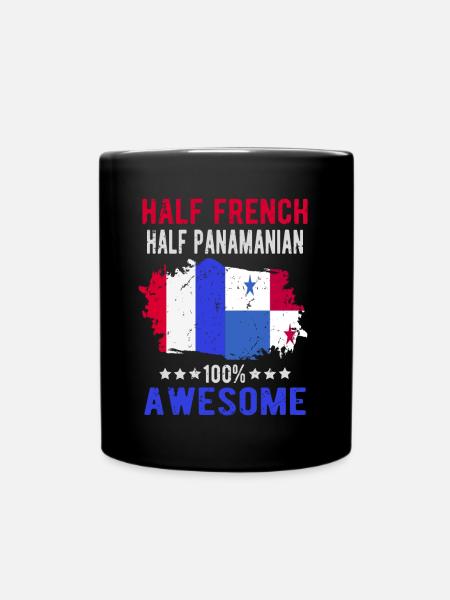 Halb Franzose Halb Panamese - Tasse einfarbig - Schwarz