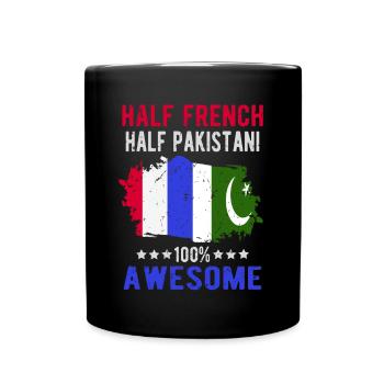 Half French Half Pakistani - Full Colour Mug - black - Front