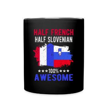 Half French Half Slovenian - Full Colour Mug - black - Front