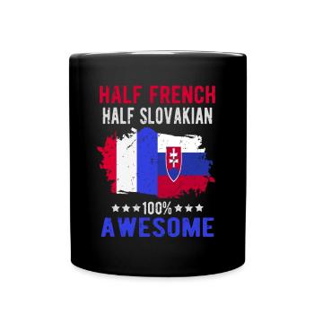 Halb Franzose Halb Slowake - Tasse einfarbig - Schwarz - Vorne
