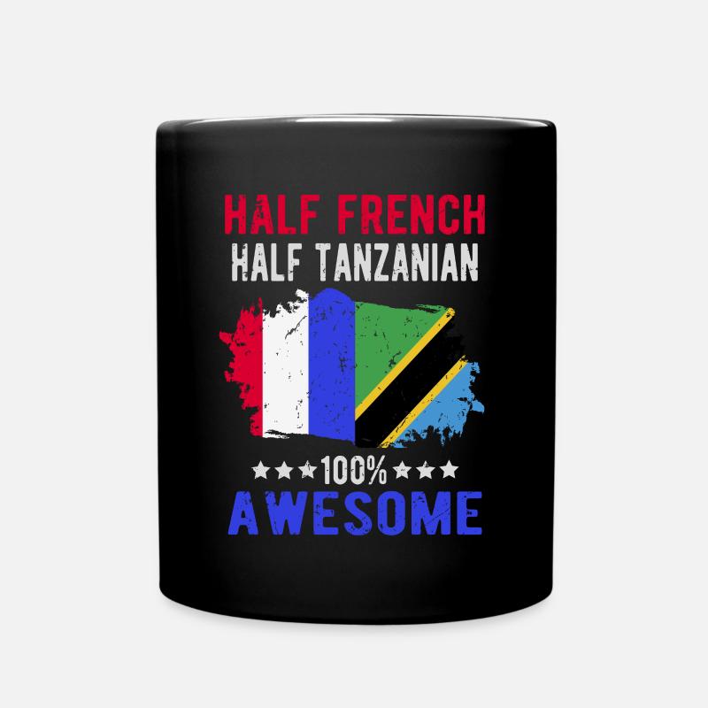 Halb Franzose Halb Tansanier - Tasse einfarbig - Schwarz