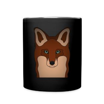 Motif d’animal sauvage de la forêt avec un design de renard - Mug uni - noir - Devant