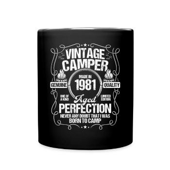 1981 Camper Mountains Scout Scouting Camping 1981 - Full Colour Mug - black - Front