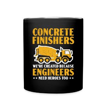 Concrete Finishers Profession Construction Worker - Full Colour Mug - black - Front