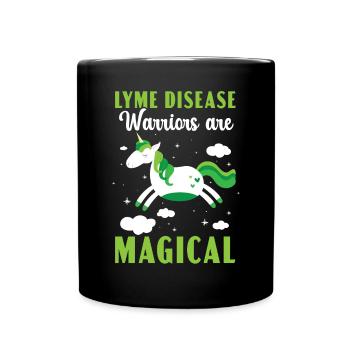 Lyme-Borreliose-Krieger sind magische Einhorn-Liebhaber - Tasse einfarbig - Schwarz - Vorne