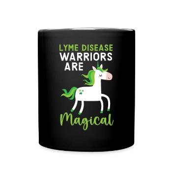 Lyme-Borreliose-Krieger sind magische Einhorn-Liebhaber - Tasse einfarbig - Schwarz - Vorne