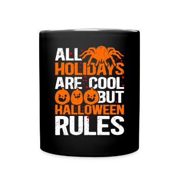 Halloween Party Kostüm Gruselig Spinne Geschenk - Tasse einfarbig - Schwarz - Vorne