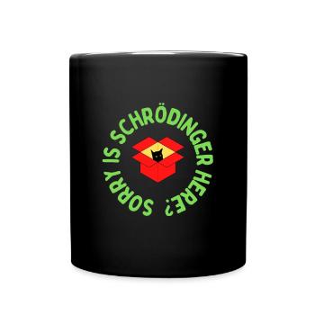 Schrödingers Katze - Tasse einfarbig - Schwarz - Vorne