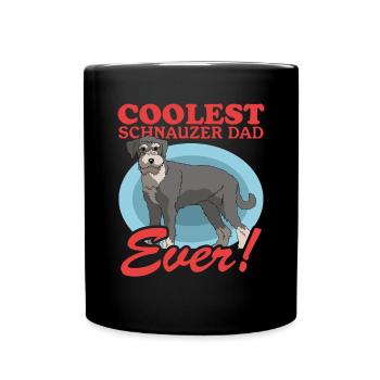 Schnauzer Dad Hundebesitzer Herrchen Geschenk - Tasse einfarbig - Schwarz - Vorne