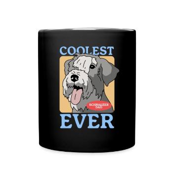 Schnauzer Dad | Hundebesitzer Herrchen Geschenk - Tasse einfarbig - Schwarz - Vorne