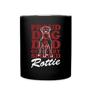 Rottweiler Dad | Rottie Hunde Hundehalter Geschenk - Tasse einfarbig - Schwarz - Vorne