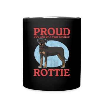 Rottweiler Dad Rottie Hunde Hundehalter Geschenk - Tasse einfarbig - Schwarz - Vorne