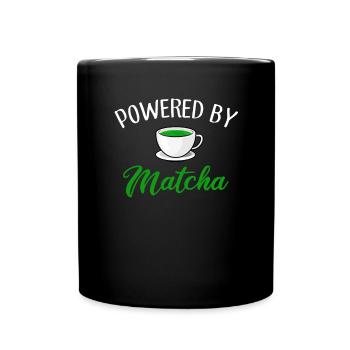 powered by matcha, matcha - Full Colour Mug - black - Front