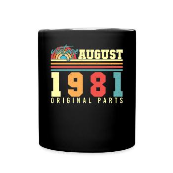 August 1981 Geschenkidee - Tasse einfarbig - Schwarz - Vorne