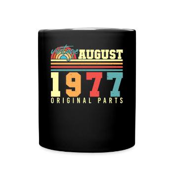 1977 August Vintage - Tasse einfarbig - Schwarz - Vorne