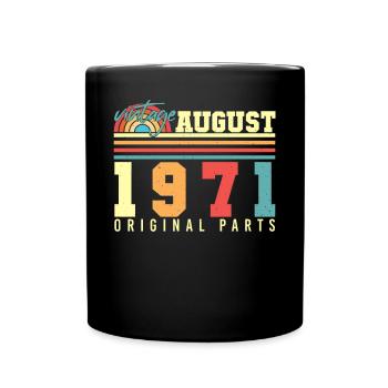 1971 Im August Retro - Tasse einfarbig - Schwarz - Vorne