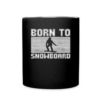 Snowboarden - Tasse einfarbig - Schwarz - Vorne