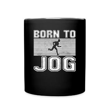 Joggen Laufen - Tasse einfarbig - Schwarz - Vorne