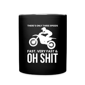Trois vitesses rapides, très rapides et oh merde motocross - Mug uni - noir - Devant