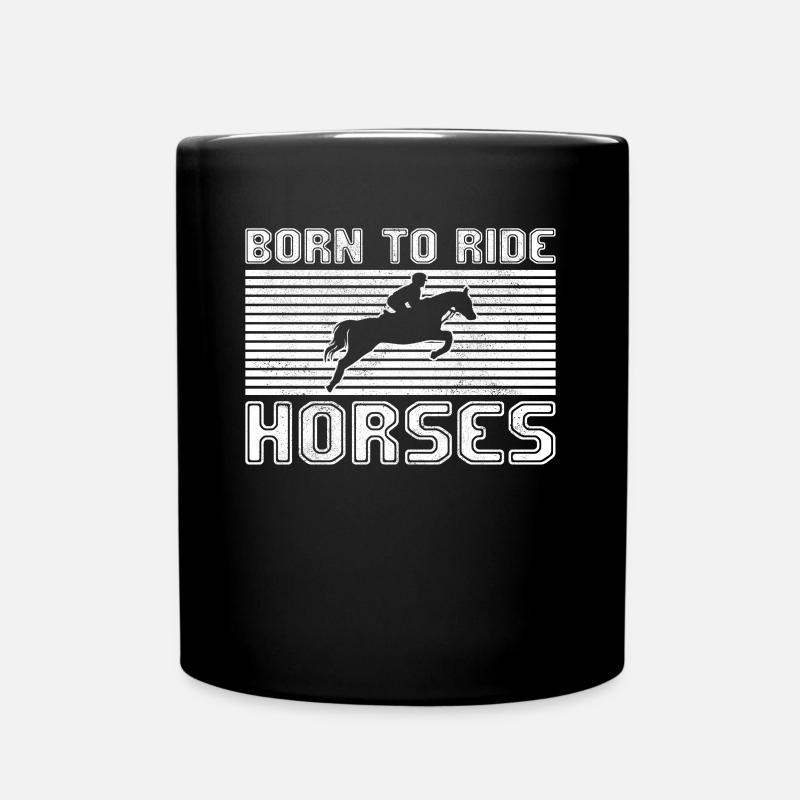 Horse riding - Full Colour Mug - black