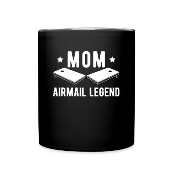 Mom Airmail Legend Shirt Gift Cornhole - Full Colour Mug - black - Front