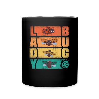 Ladybug Ladybirds Entomology Ladybugs Silhouettes - Full Colour Mug - black - Front