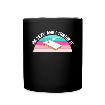 Dans Sexy et je le jette Cornhole Shirt cadeau - Mug uni - noir - Devant
