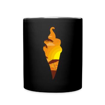 Ice Cream Sunset Beach Cone - Tasse einfarbig - Schwarz - Vorne