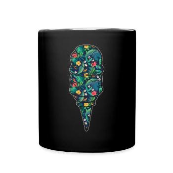 Crème glacée Fleur florale tropicale - Mug uni - noir - Devant