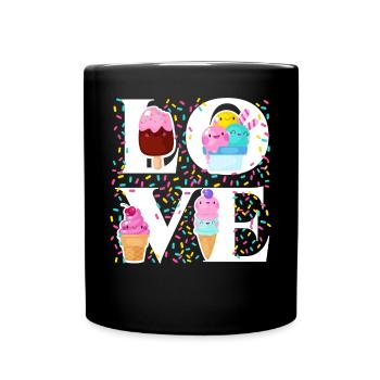 Ice Cream Cone Popsicle Love - Tasse einfarbig - Schwarz - Vorne