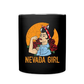 Nevada Girl USA America Nevadians Nevadans - Full Colour Mug - black - Front