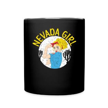 Nevada Girl USA America Nevadians Nevadans - Full Colour Mug - black - Front