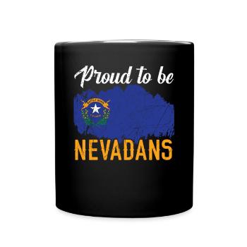 Proud To Be Nevadans USA America I Love Nevada - Full Colour Mug - black - Front
