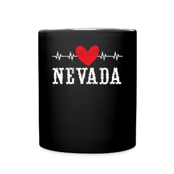 Nevada Heartbeat USA America Nevadians Nevadans - Full Colour Mug - black - Front