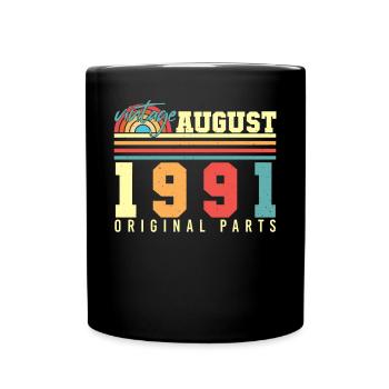 Year of construction August 1991 - Full Colour Mug - black - Front