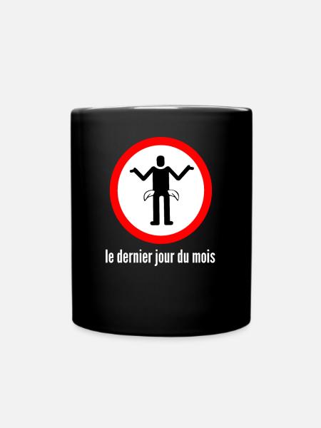 Internationales Zeichen für Monatsende Geschenk - Tasse einfarbig - Schwarz
