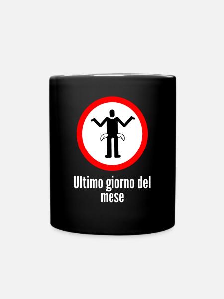 Internationales Zeichen für Monatsende Geschenk - Tasse einfarbig - Schwarz