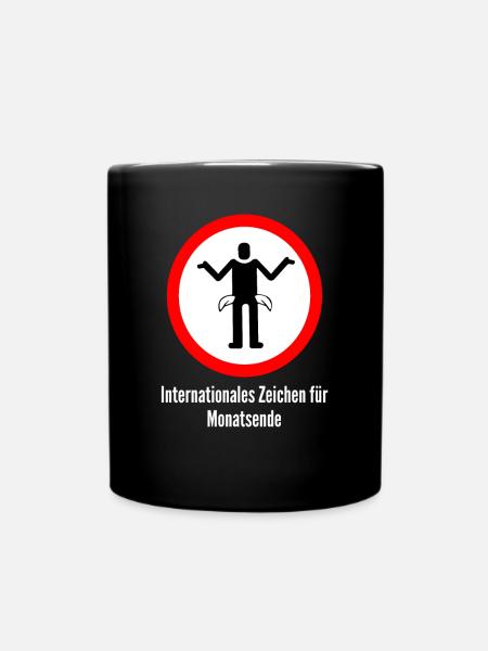 Internationales Zeichen für Monatsende Geschenk - Tasse einfarbig - Schwarz