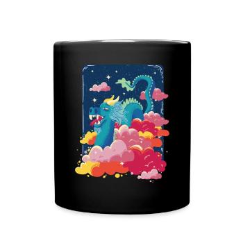 Cloud Dragon Schlange Asiatische chinesische Fanta - Tasse einfarbig - Schwarz - Vorne