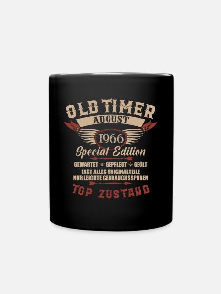 Oldtimer August 1966 Geboren Jahrgang Geburtstag - Tasse einfarbig - Schwarz