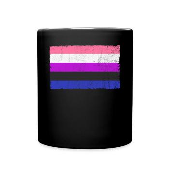 Gender Fluid Flag LGBTQ Vintage Genderfluid Flag - Tasse einfarbig - Schwarz - Vorne