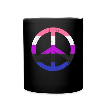 Geschlechtsfl�ssigkeit Flagge Frieden LGBTQ Gender - Tasse einfarbig - Schwarz - Vorne