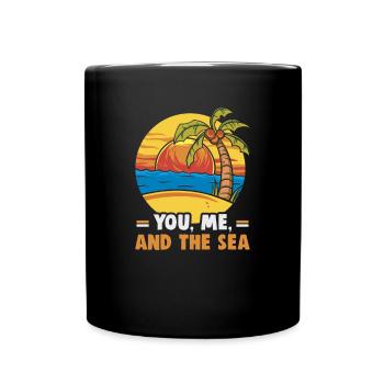 Beach holiday by the sea Design beach motif - Full Colour Mug - black - Front
