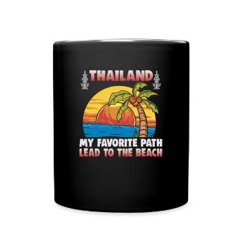 Thailand Beach Holiday by the Sea Design Beach Motif - Full Colour Mug - black - Front
