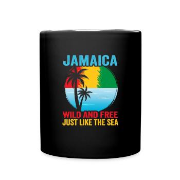 Jamaika Strandurlaub am Meer Design Strandmotiv - Tasse einfarbig - Schwarz - Vorne